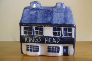Blue & White Studio Pottery Kings Head by S Gibson