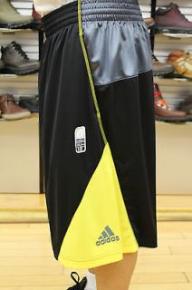 Adidas Jet Black Dark Gray Yellow Mens Size Authentic Basketball 