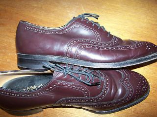 VTG. JOHNSTON & MURPHY AWESOME CORDOVAN LEATHER WING TIP OXFORD SHOES 