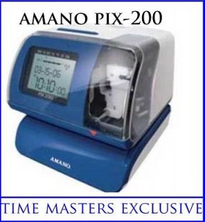 AMANO PIX 200 + 1,000 time cards + 2 RIBBONS employee payroll time 