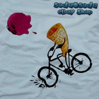 funny ICE CREAM Bicycle Accident T SHIRT fun (L) bike