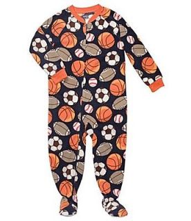 NWT Boy Size 4T Carter Fleece Sports Footed PJs Pajama Sleeper 