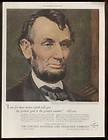 1955 Abraham Lincoln portrait Lincoln National Life Insurance print ad