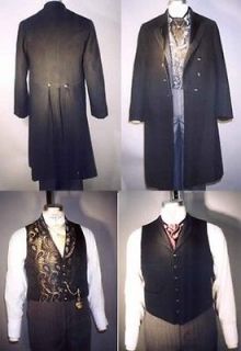 Mens Victorian Frock Coat Vest Steampunk Laughing Moon Costume 
