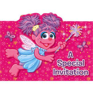 ABBY CADABBY 8 INVITATIONS* Sesame Street Girls Birthday Party 