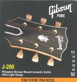Gibson J200 Acoustic Strings Phos Bronze 3 sets .011