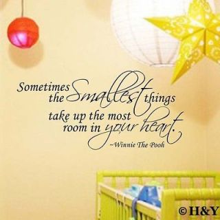 Smallest Things Kids Wall Art Quote Vinyl Stickers Removable Decal 