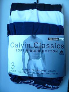 3x mens calvin classics boxer shorts size medium
