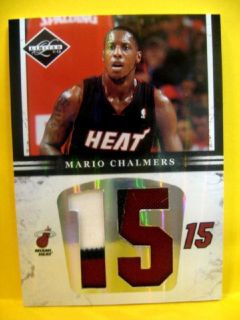   LIMITED MARIO CHALMERS JUMBO 3 COL JERSEY PATCH #D 9/15 HEAT CHAMPS