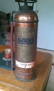 EMPTY RARE Vintage Brass & Copper Fire Extinguisher by AC Rowe & Sons 
