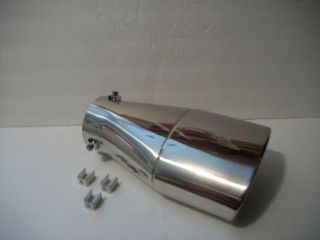   STAINLESS EXHAUST TIP 2.5 3.25 CLAMP ON ROLLED OVAL OUTLET DIESEL