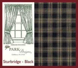 Primitive Sturbridge Black Plaid Homespun Curtains 84 Park Designs