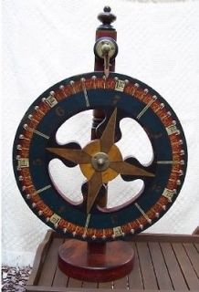 Antique Vertical Roulette Wheel / Wheel Of Chance / Game of Chance