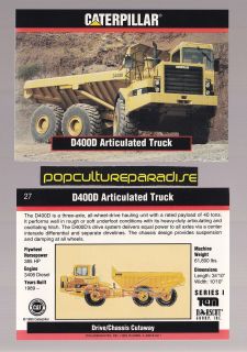 1989 1993 D400D ARTICULATED TRUCK Caterpillar Earth Movers CARD