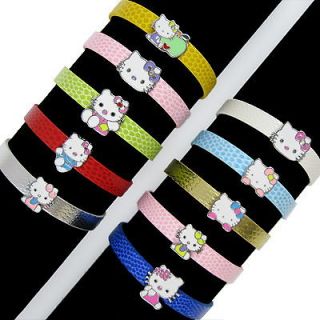   10pcs Hello Kitty DIY leather Bracelet Kids Birthday Party Favous Gift