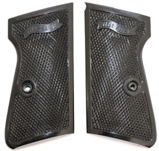 WALTHER PP PPKS FACTORY BLACK PLASTIC CHECKERED GRIPS WITH GRIP SCREW