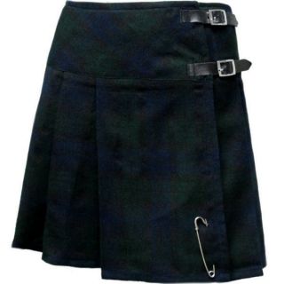 Black Watch Plaid/Tartan 16.5 Scottish Mini Kilt Skirt With Free Pin 
