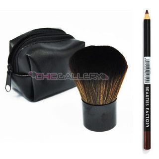 Artificial Fiber Kabuki Mineral Powder Brush & Free Gift Eyebrow 