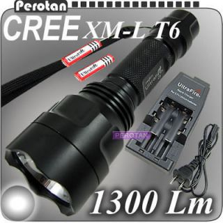   1300Lm CREE XM L T6 LED Flashlight Torch +2x 18650 + UltraFire Charger
