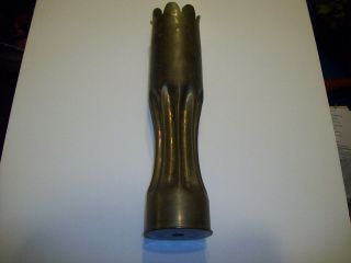 Authentic WWI Trench Art, vase formed from a 75mm brass shell casing 