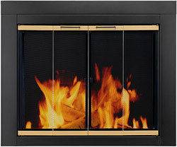Pleasant Hearth Glass Fireplace Door Arrington Black M
