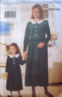 Butterick SEWING Pattern 4688 Mother & Daughter Matching Dresses UNCUT 