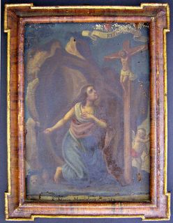   CODE 18th century ITALIAN the holy grail OIL PAINTING Mary Magdalene