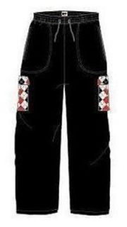 Flow Society Black & Red Argyle Sweatpants Adult X Small