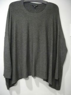 NWT Eileen Fisher L Ash Cozy Viscose Stretch Knit Round Neck Box Top 