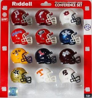 NCAA SEC Revolution Pocket Size Conference Football Helmet Set