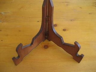 Vintage Wood wooden EASEL STAND for plates or pictures COPPER HINGES 6 