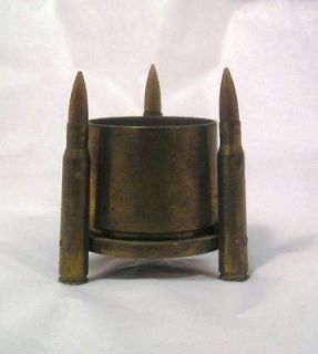 Vintage Nice Old Brass Trench Art Bullet Vase Object G1