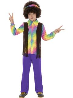 Boys Child Age 10 12 Years Hippie Aroma Fancy Dress 60s/70s Groovy 