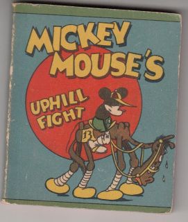 Walt Disneys MICKEY MOUSE Uphill Fight 1934 Whitman Mini Book 44 