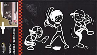 Car Decal, Our Family Stick People  Lge   BASEBALL  5 x 8 Vinyl 