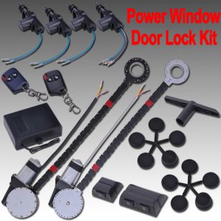   Roll Up Window & Door Lock Conversion Kit w/ Remotes For Car Auto