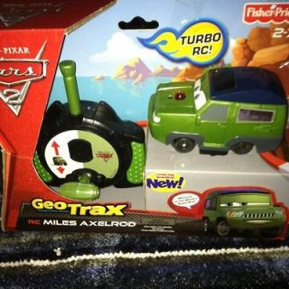 Geo Trax Disney CARS 2 MILES AXELROD Turbo Remote Control FISHER 