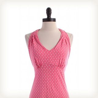 polka dot halter dress pink in Womens Clothing