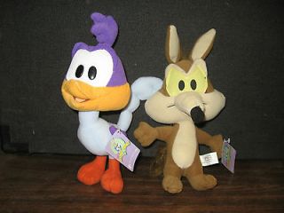 Looney Tunes   Baby Road Runner and Baby Wile E Coyote 7 8 Plush