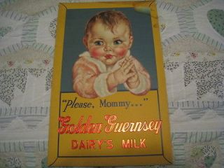 vintage golden guernsey 1949 poster baby face old rare
