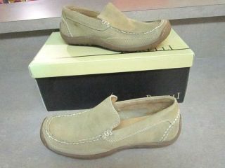 BORELLI Mens LOAFERS Casual Shoes 8.5 m Tan Leather Slip Ons NEW Remo