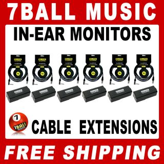   In Ear Monitor Extension Cables 10 & Beltclip Adapters  Aviom A 16