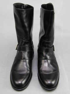 BALMAIN 12AW NIB RUNWAY 30MM BELTED LEATHER BOOTS 3383