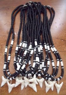 18 lot of 12 Shark Tooth PUKA Shells Necklace surfer 7/8  