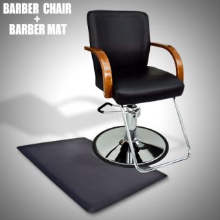   Chair Hair Styling Salon Beauty Black Modern & Anti Fatigue Floor Mat