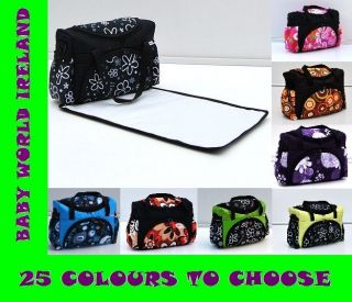BABY PRAM STROLLER CHANGING BAG WITH FREE CHANGING MAT 25 COLOURS