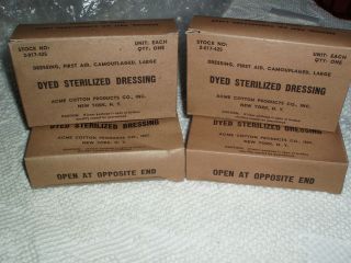   WWII or Korean War MILITARY DRESSING FIRST AID CAMOUFLAGED BANDAGES