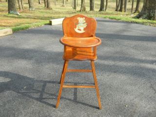 antique wooden high chair in Antiques