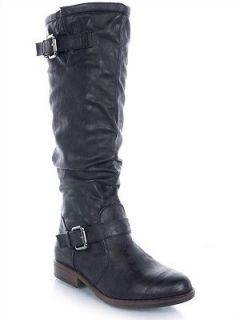 Bamboo Montage 02 Riding Buckle Knee High Boot