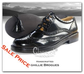 LUXURY GHILLIE BROGUE kilt shoes Real Leather Upper&Lining Size6 7 8 
